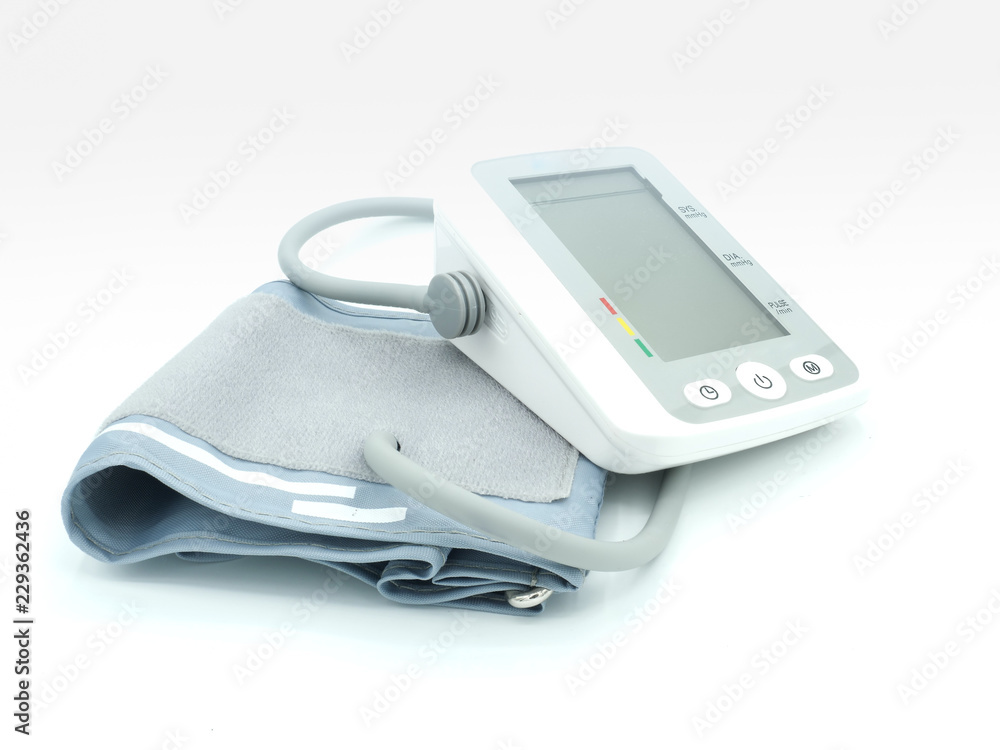 Digital Blood Pressure Monitor on white background Digital Blood Pressure Monitor on white background