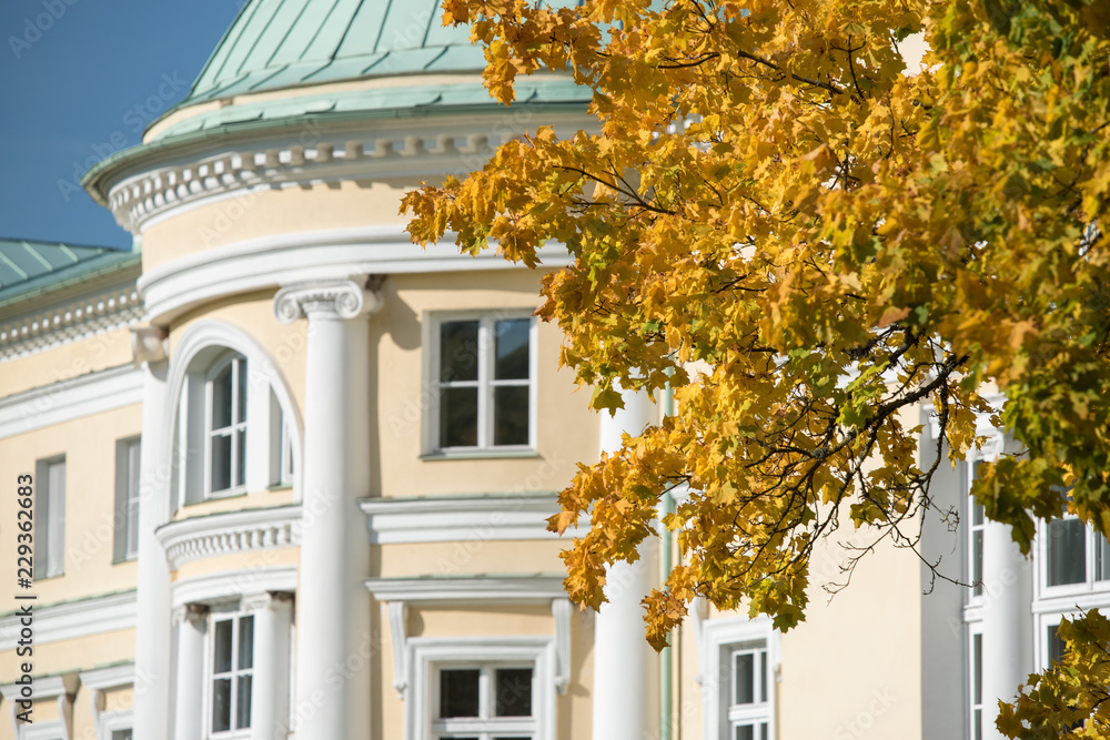 The Mezotne Palace - The Pearl of the Latvian Classicism in autumn.