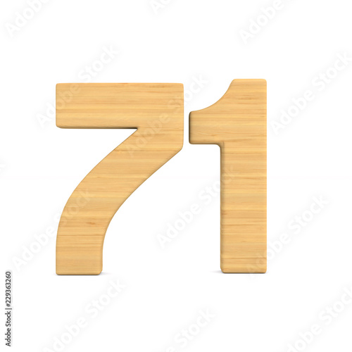 Number seventy one on white...