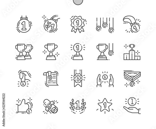 Awards and Trophies Well-crafted Pixel Perfect Vector Thin Line Icons 30 2x Grid for Web Graphics and Apps. Simple Minimal Pictogram