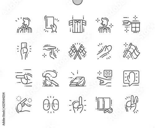 Referee stuff Well-crafted Pixel Perfect Vector Thin Line Icons 30 2x Grid for Web Graphics and Apps. Simple Minimal Pictogram