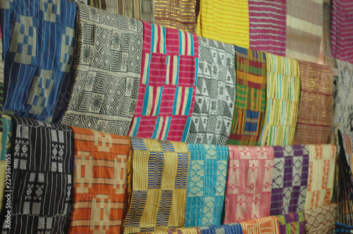 Bright African Fabrics in Artisan's Workshop