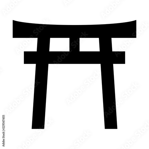 ベクター　鳥居　正月　アイコン　