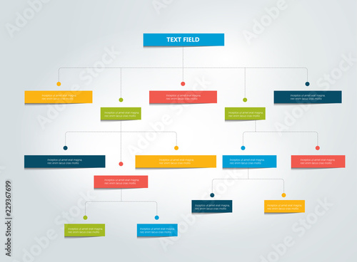 Fowchart  Infographics . Colored shadows scheme. photo