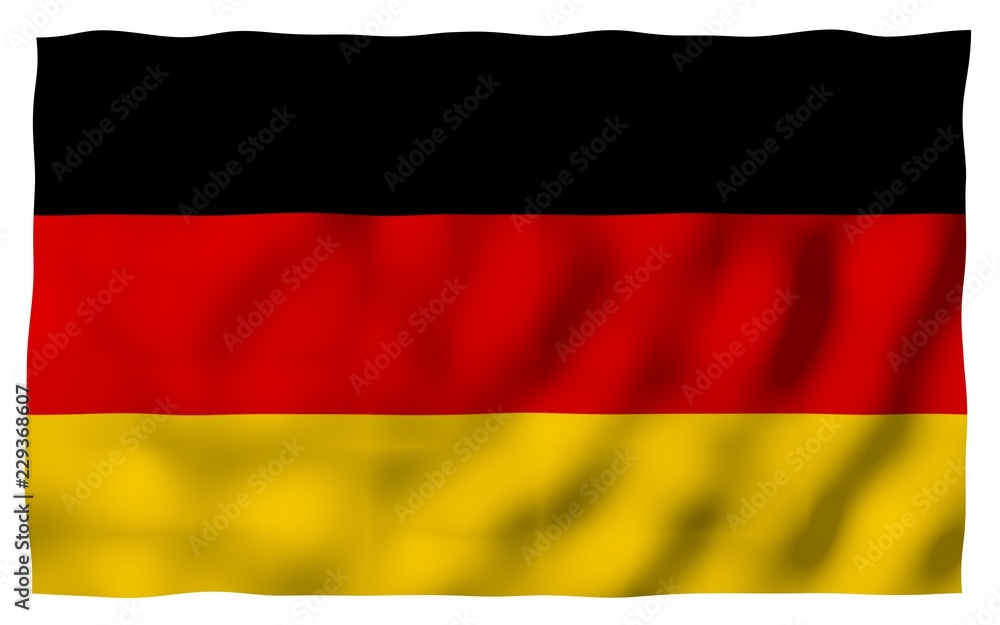Flag of Germany. Wide format 3D illustration. State symbol of the Federal Republic of Germany. 3D rendering Flag of Germany. Wide format 3D illustration. State symbol of the Federal Republic of Germany. 3D rendering