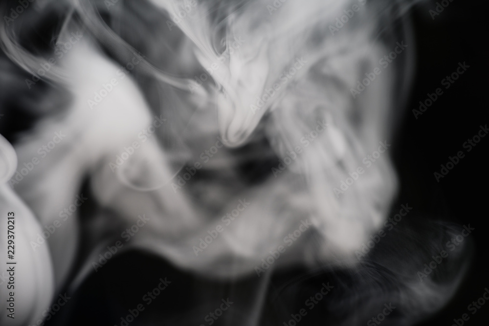 Cigarette Smoke On Black Background Detailed Close-Up Cigarette Smoke On Black Background Detailed Close-Up