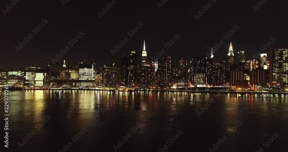Aerial of Long Island City at Night Aerial of Long Island City at Night