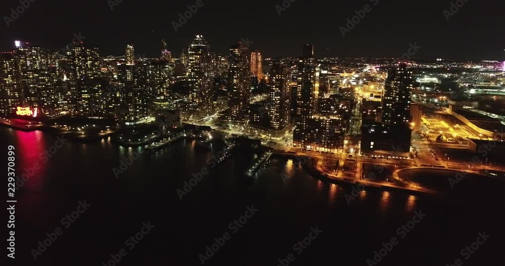Aerial of Long Island City at Night Aerial of Long Island City at Night