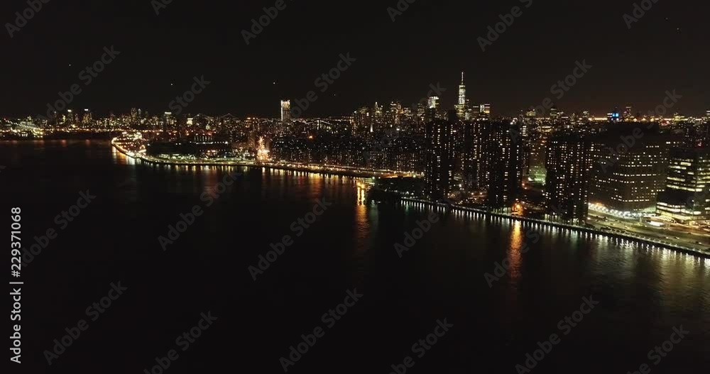 Aerial of Long Island City at Night Aerial of Long Island City at Night