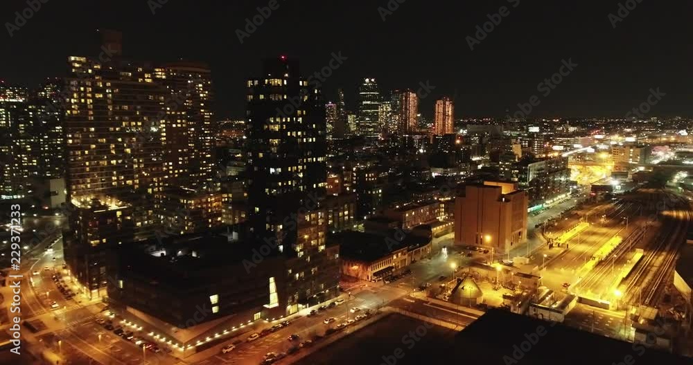 Aerial of Long Island City at Night Aerial of Long Island City at Night