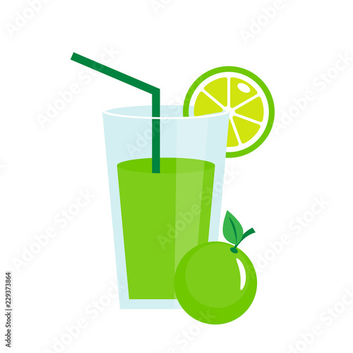 Lime juice in a glass vector