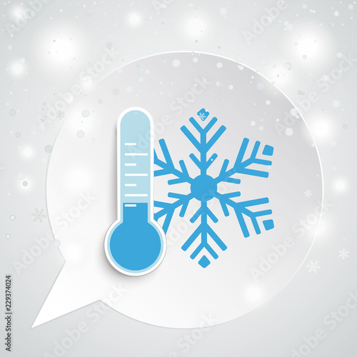Speech Bubble Weather Cold Snowfall