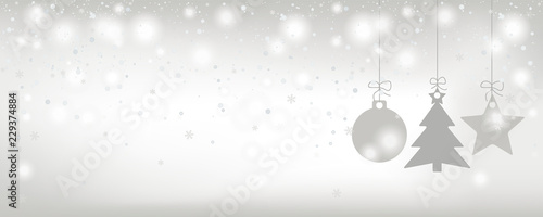 Gray Christmas Stickers Snowfall Banner