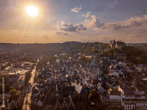  Sonnenuntergang über Marburg and der Lahn