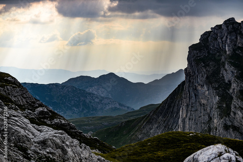 Landscape of the Durmitor mountains in Montenegro  Europe. Mountain landscape.