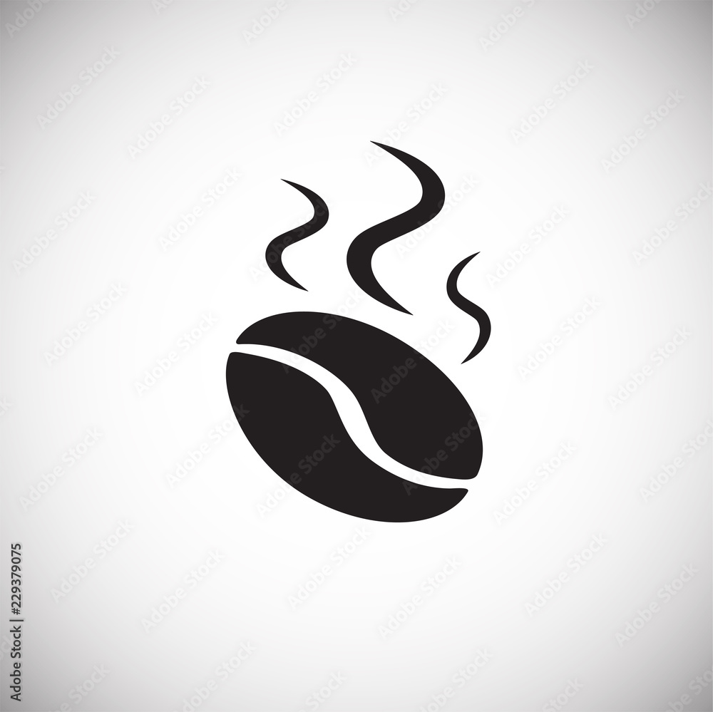 Coffee bean on white background icon Coffee bean on white background icon
