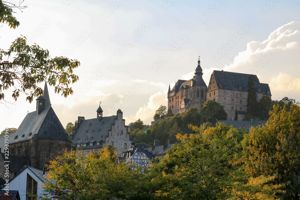 Marburger Schloss im Herbst, Marburg an der Lahn