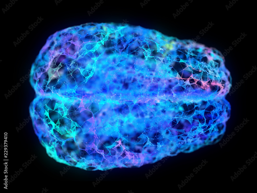 3d rendered illustration of an abstract plexus brain 3d rendered illustration of an abstract plexus brain