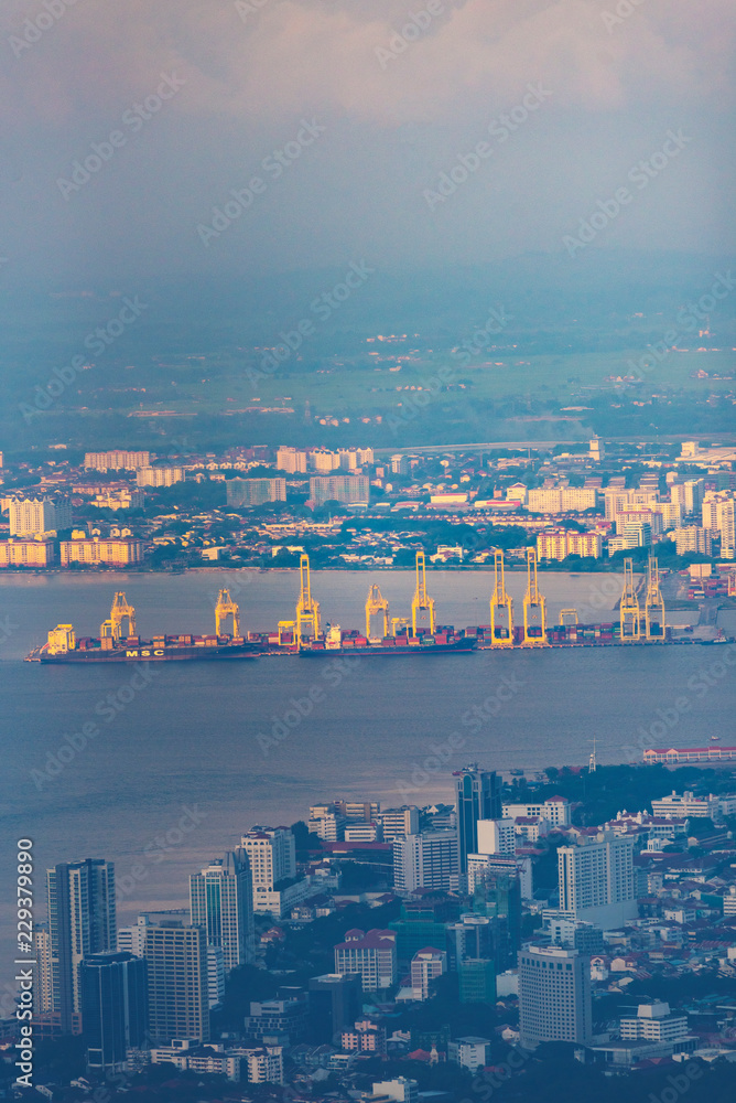Obraz premium Penang cityscape, view from Penang hills