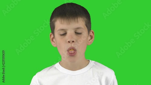 Good boy with a bubble gum, isolated  