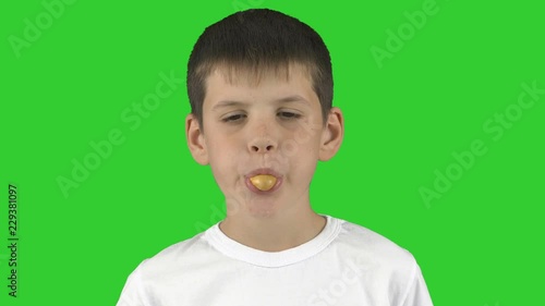 Good boy with a bubble gum, isolated  