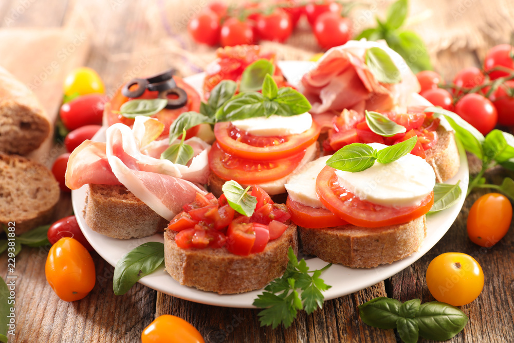 canape with tomato, mozzarella and basil canape with tomato, mozzarella and basil