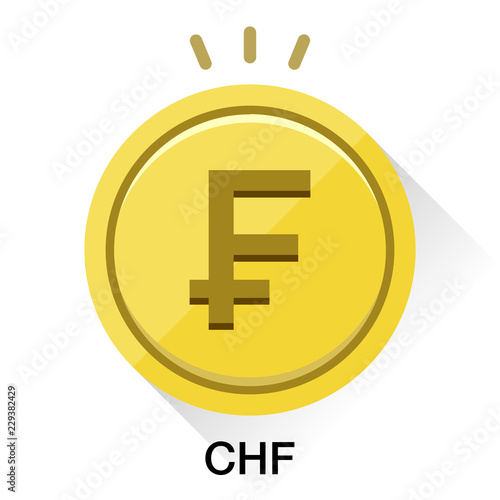 スイスフラン通貨コインアイコンベクターイラスト