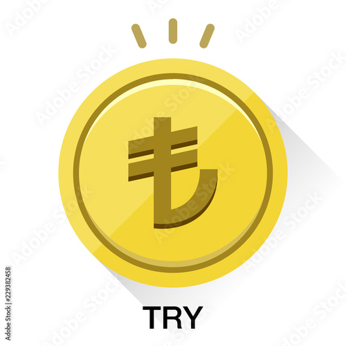 トルコリラ通貨コインアイコンベクターイラスト