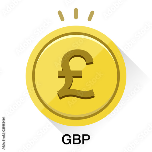 イギリスポンド通貨コインアイコンベクターイラスト