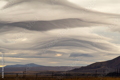 Mystical clouds like drawn, Norilsk