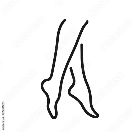 Legs foot body skin care woman spa massage salon vector black thin line icon
