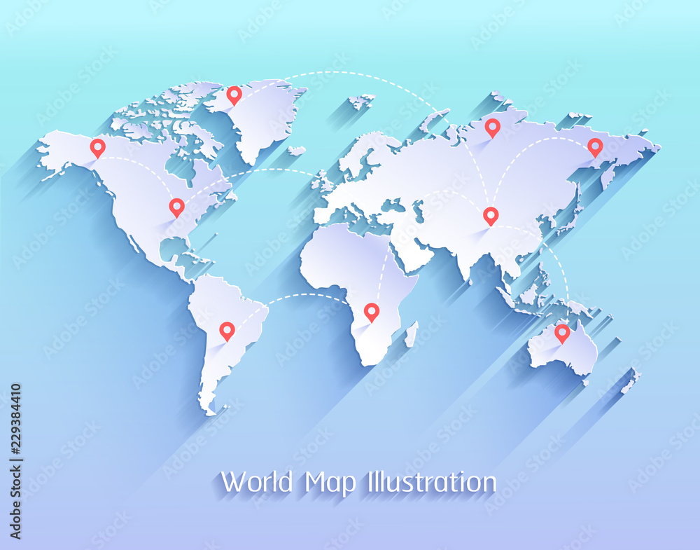 Naklejka premium World map vector illustration.