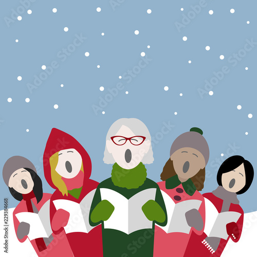 female christmas carol singers