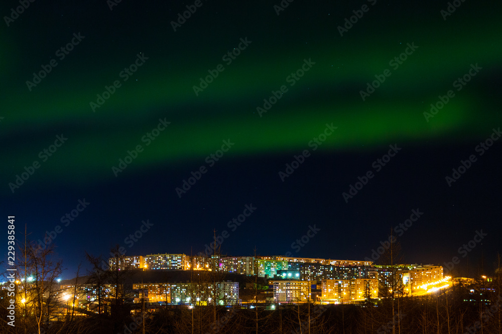 Fototapeta premium Aurora Borealis, Norilsk October 10, 2018