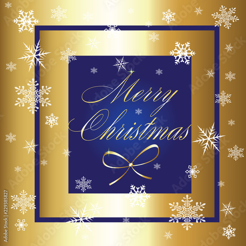 Christmas Sign Sign-Blue and Gold with Snowflakes