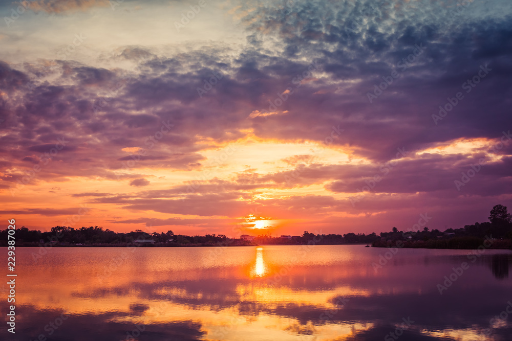 sunset at the lake landscape sunset at the lake landscape