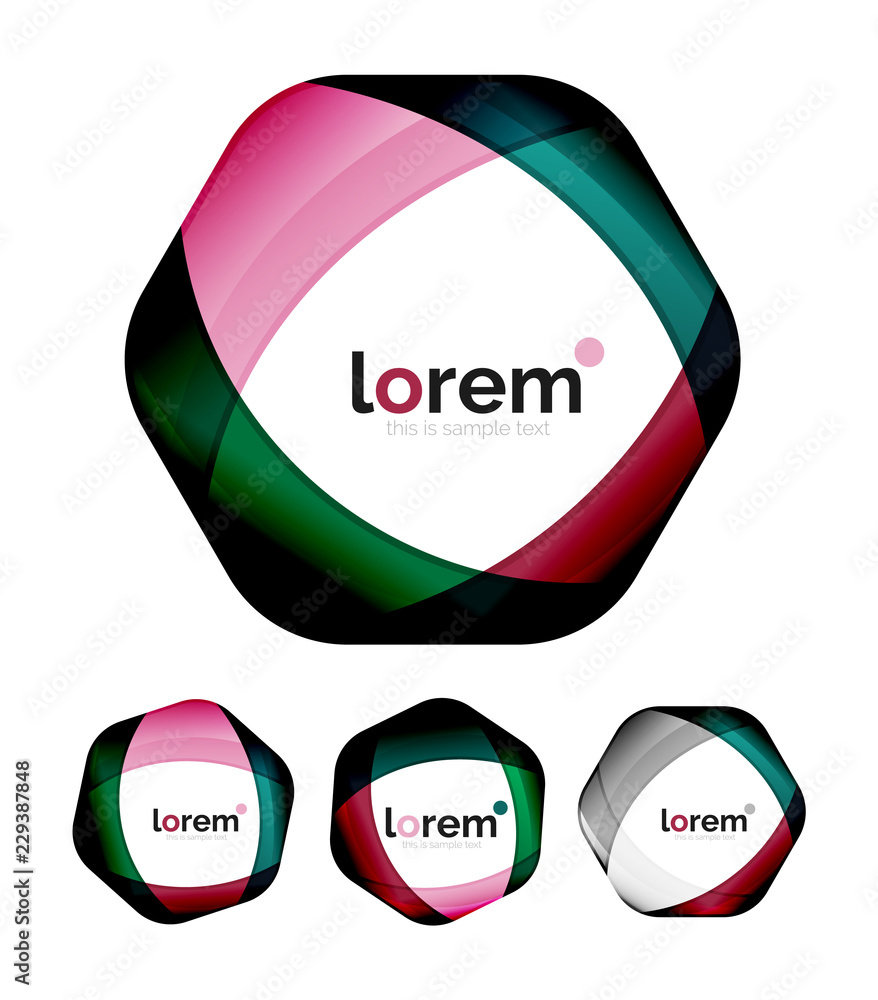 Set of geometric convergence vector icons Set of geometric convergence vector icons