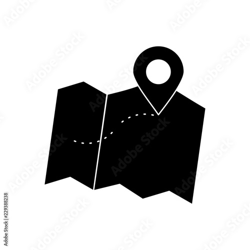 Maps and location glyph black  icon