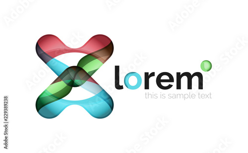Abstract geometric logo created with overlapping smooth shapes