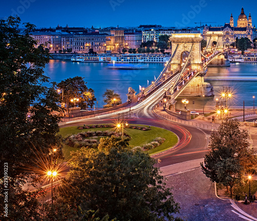 The famous Chain Bridge in ...