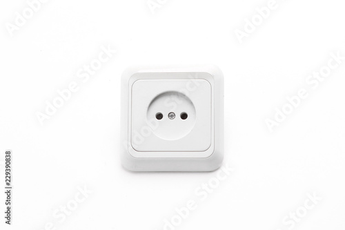electric outlet.isolated on a white background. photo with copy space