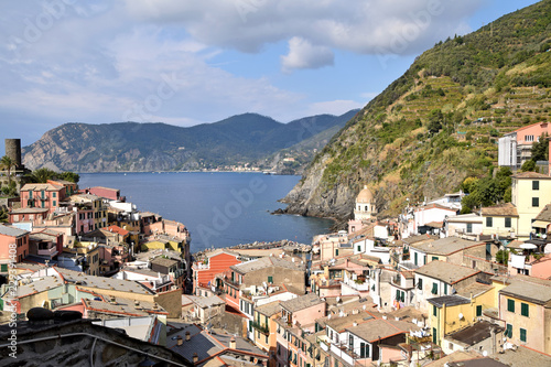 Panoramic view of Vernazza in the Cinque Terre in Liguria - Italy