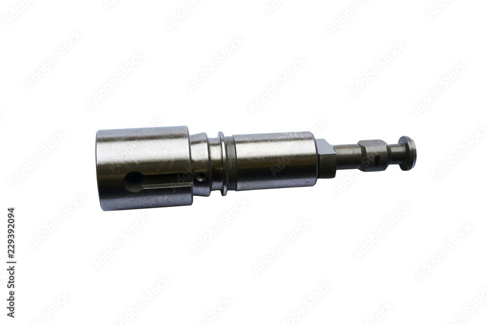 Fuel injector into the combustion chamber of the engine. Car plunger of the fuel pump of the diesel engine. Fuel injector into the combustion chamber of the engine. Car plunger of the fuel pump of the diesel engine.