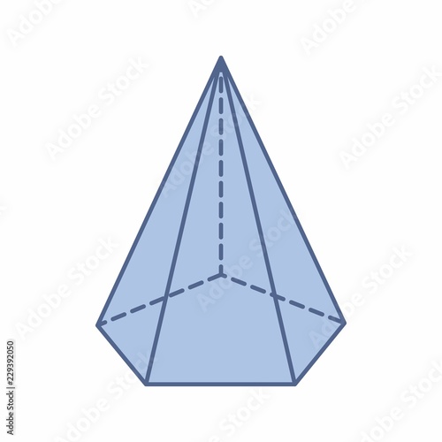 Isolated pentagonal pyramid illustration