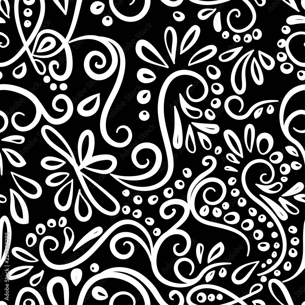 Happy New Year seamless winter pattern with curls.new year's card. Happy New Year seamless winter pattern with curls.new year's card.