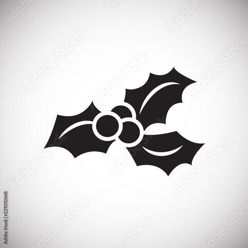 Misletoe on white background icon