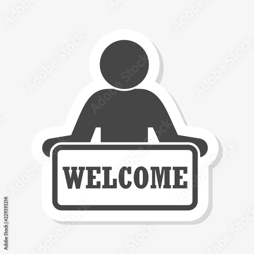 Welcome sticker, Word welcome photo