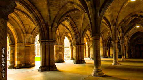 The Cloisters between the quadrangles at Glasgow University.