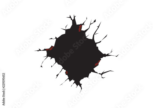 ิblack hole in the wall. Comics style. vector illustration