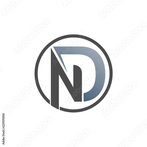 Free Download Circle ND logo letter with grey colour gradation - GFXLoad